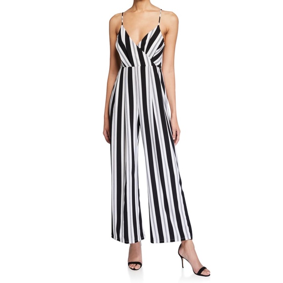 Avec Les Filles Pants - Striped Wide-Leg Jumpsuit
